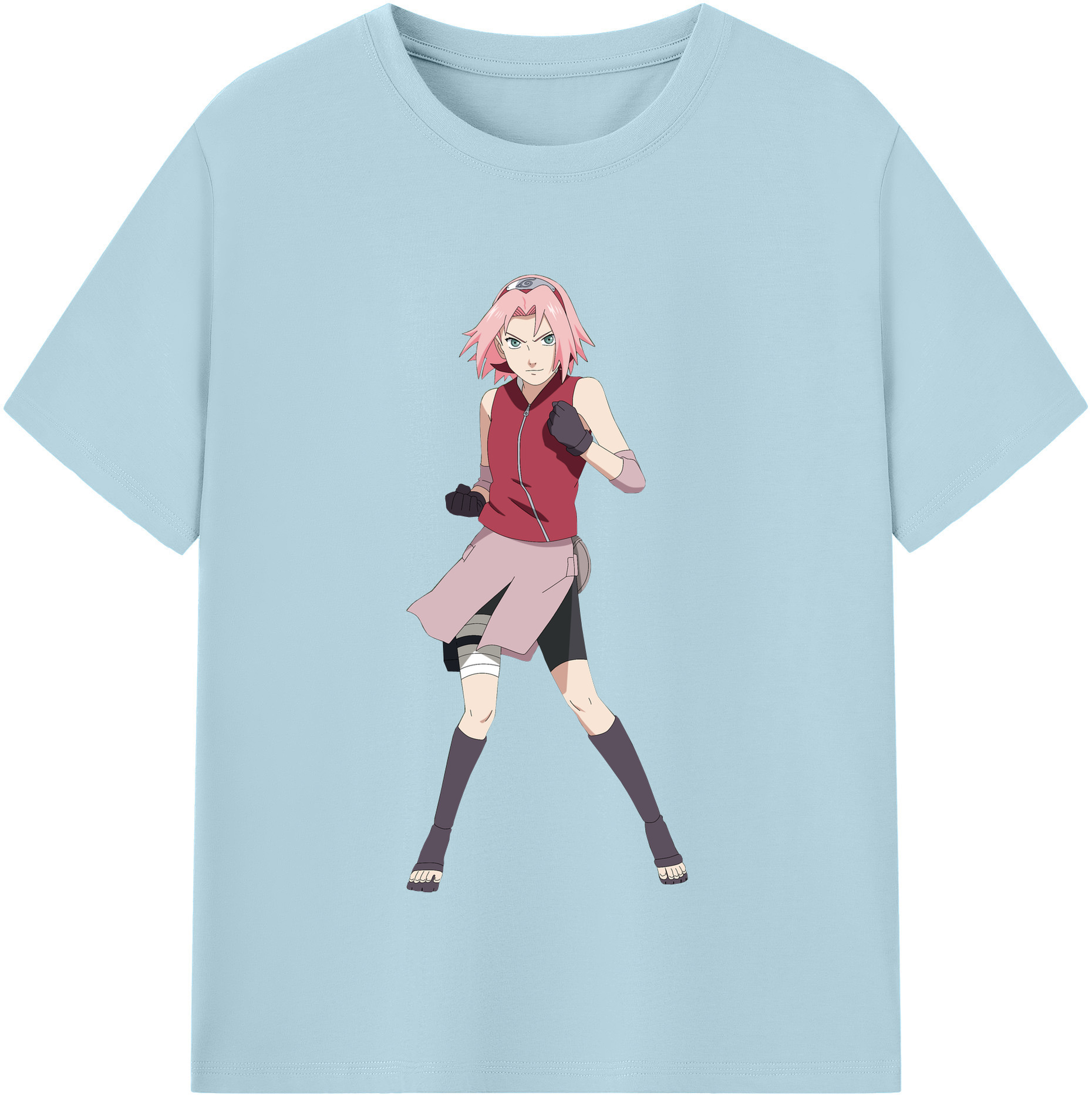（画像用） NARUTO -ナルト- 春野サクラ Haruno Sakura 綿100％半袖Tシャツ（フロントプリント）